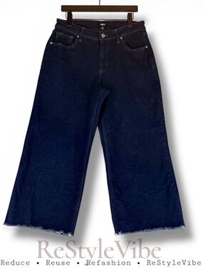 EDGELY Women’s Size 14 Denim Jeans Wide Leg Style Cropped High Rise Fit Stretch